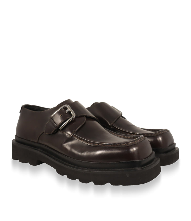 Dolce & Gabbana Monkstrap Schuhe aus Leder – Paar in Dreiviertelansicht