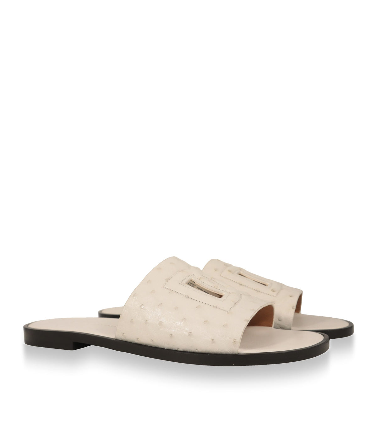Dolce & Gabbana Herren Slides weiß mit DG-Logo, Paaransicht schräg