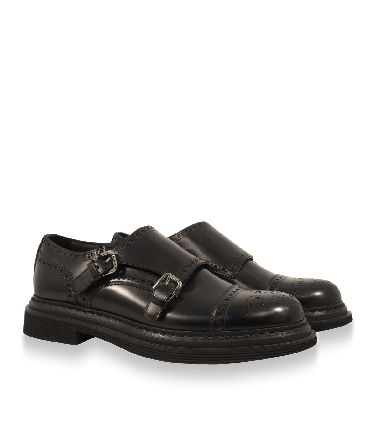 Dolce & Gabbana Monkstrap Schuhe Damen in Schwarz – Paar in Dreiviertelansicht