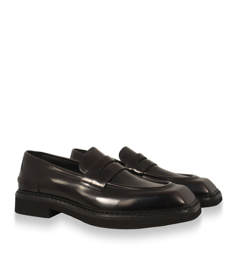 Dolce & Gabbana Loafer Paar in Testa di Moro, Schrägansicht mit Penny-Riegel