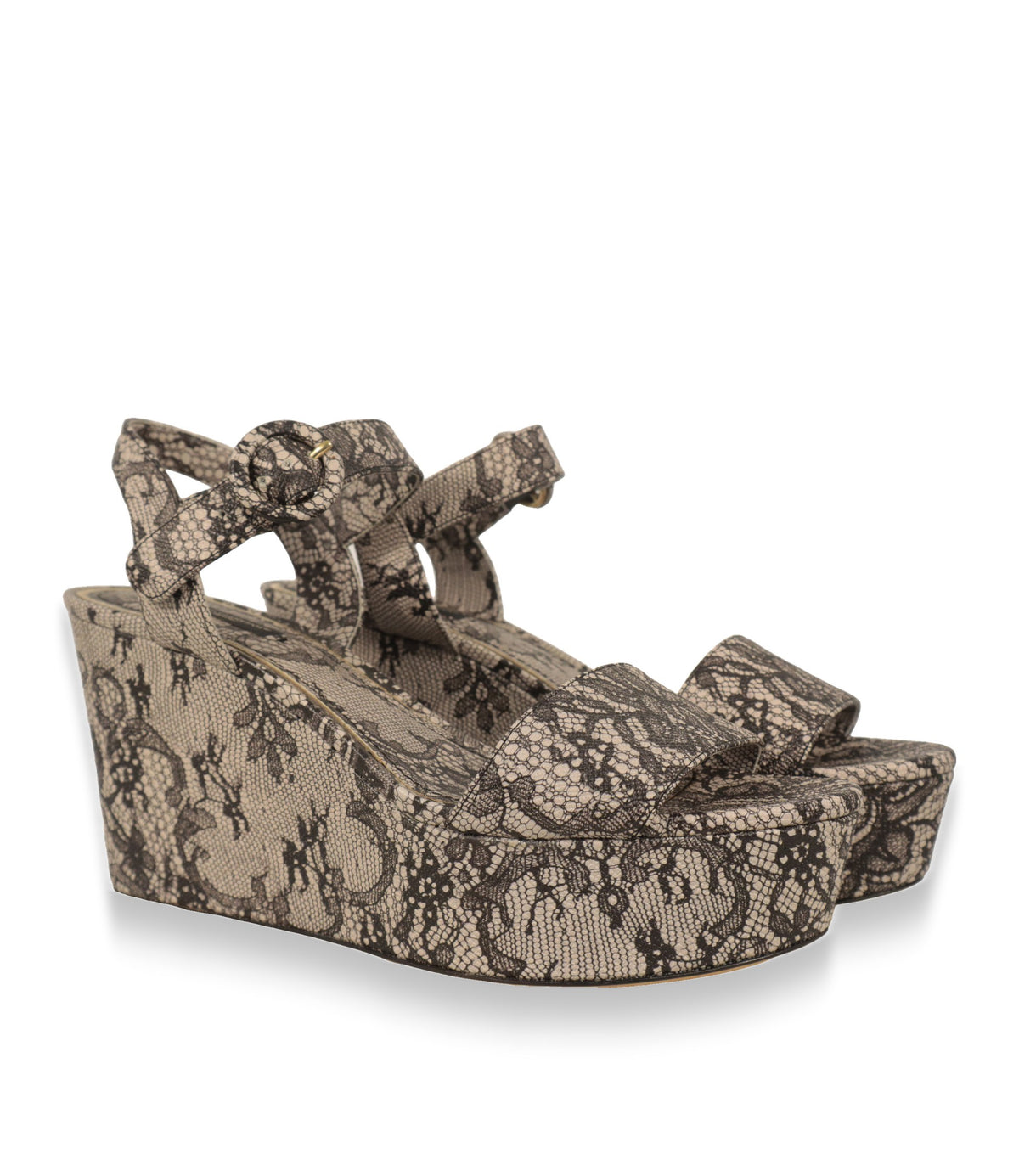 Dolce & Gabbana Plateau-Sandalen Größe 40 aus Leder, Paar in Schrägansicht