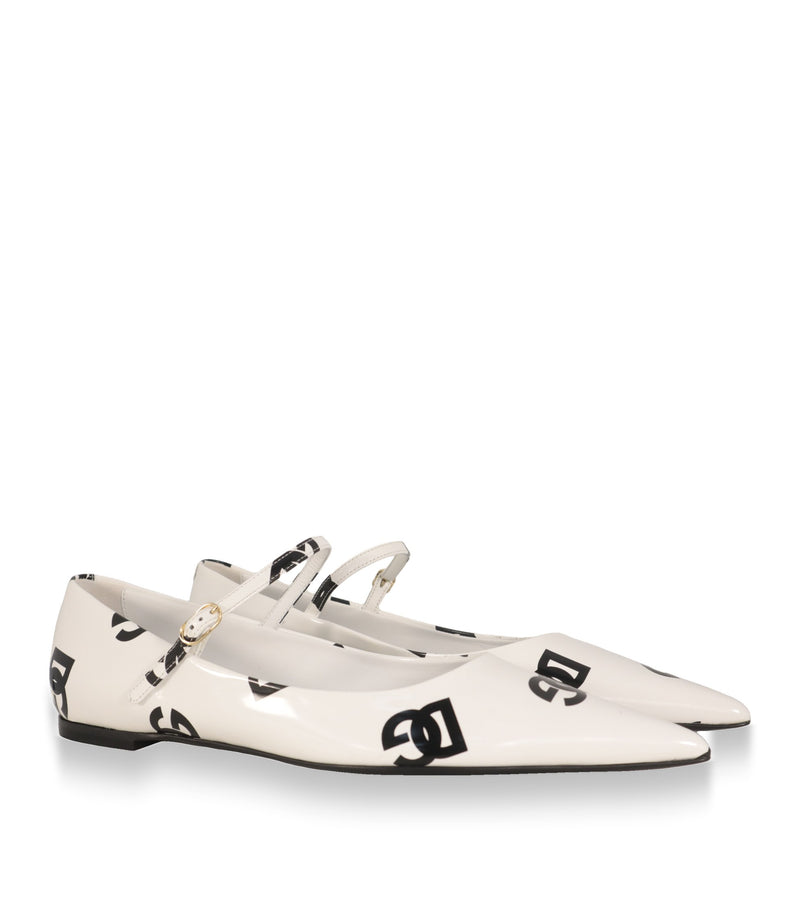 Dolce & Gabbana Ballerinas aus Lackleder mit Spangenriemen, Paaransicht schräg