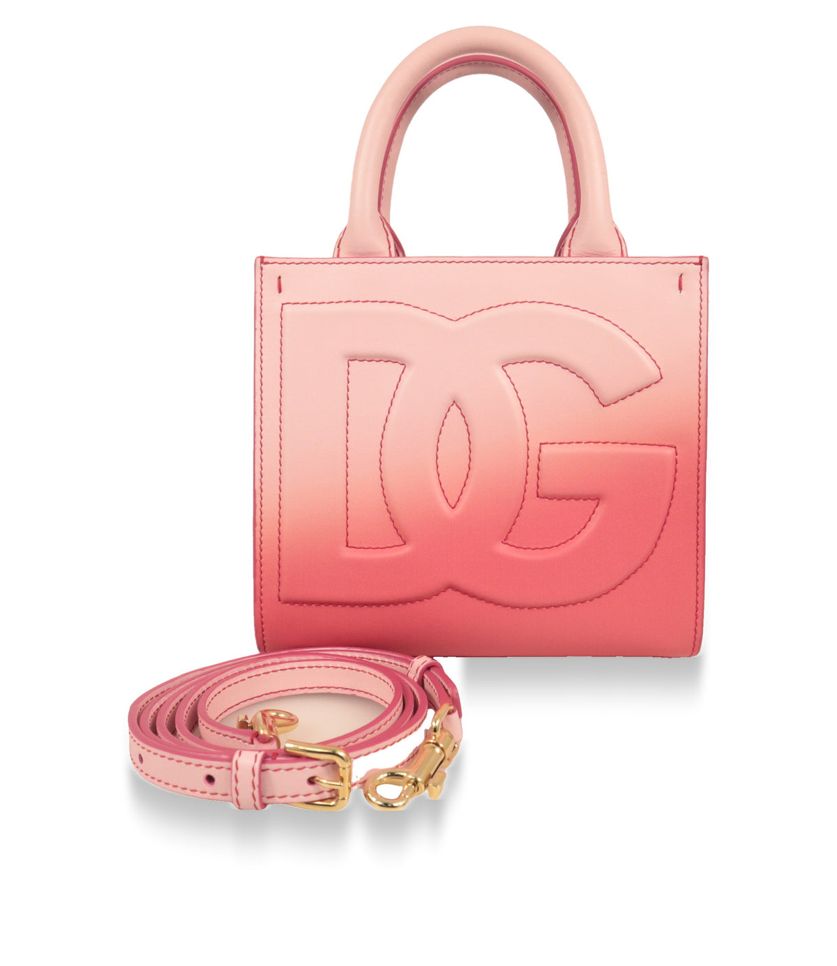 Dolce & Gabbana Handtasche in Rosa-Pink mit abnehmbarem Lederriemen und goldfarbenen Karabinern