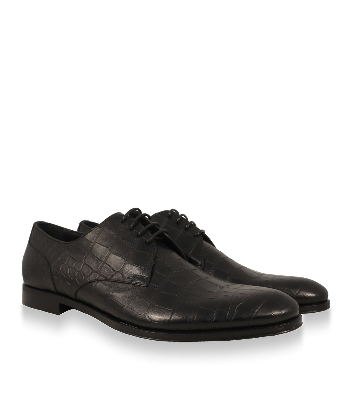 Dolce & Gabbana Derby Schuhe Herren schwarz, Paar in Dreiviertelansicht