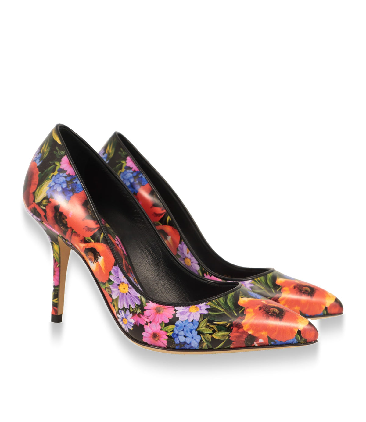 Dolce & Gabbana High Heels mit floralem Print und Stiletto-Absatz, Schrägansicht