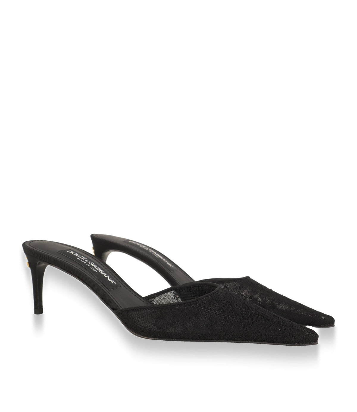Dolce & Gabbana Mules Größe 38, Paaransicht schräg von vorn mit spitzer Kappe