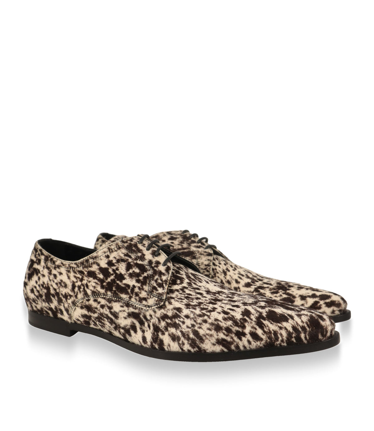 Dolce & Gabbana Derby Schuhe Größe 44 im Paar, Dreiviertelansicht mit Schnürung