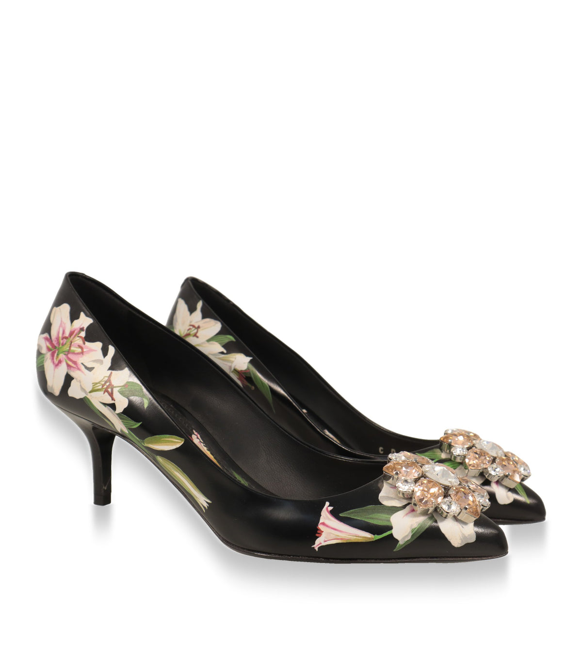 Dolce & Gabbana Pumps Paar mit floralem Lilien-Print und Stiletto-Absatz