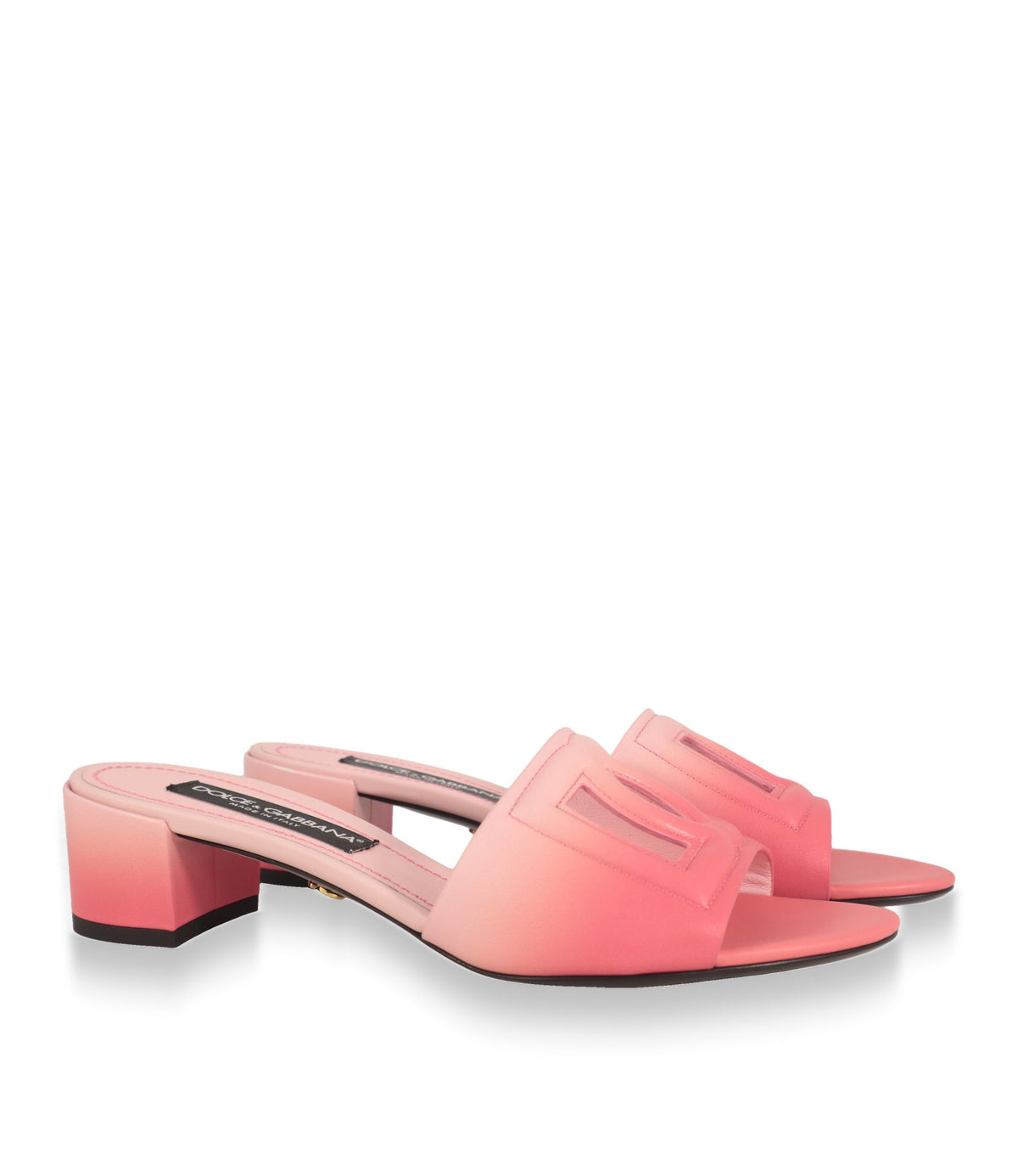Dolce & Gabbana Mules Rosa Degradé, Paaransicht schräg von vorn