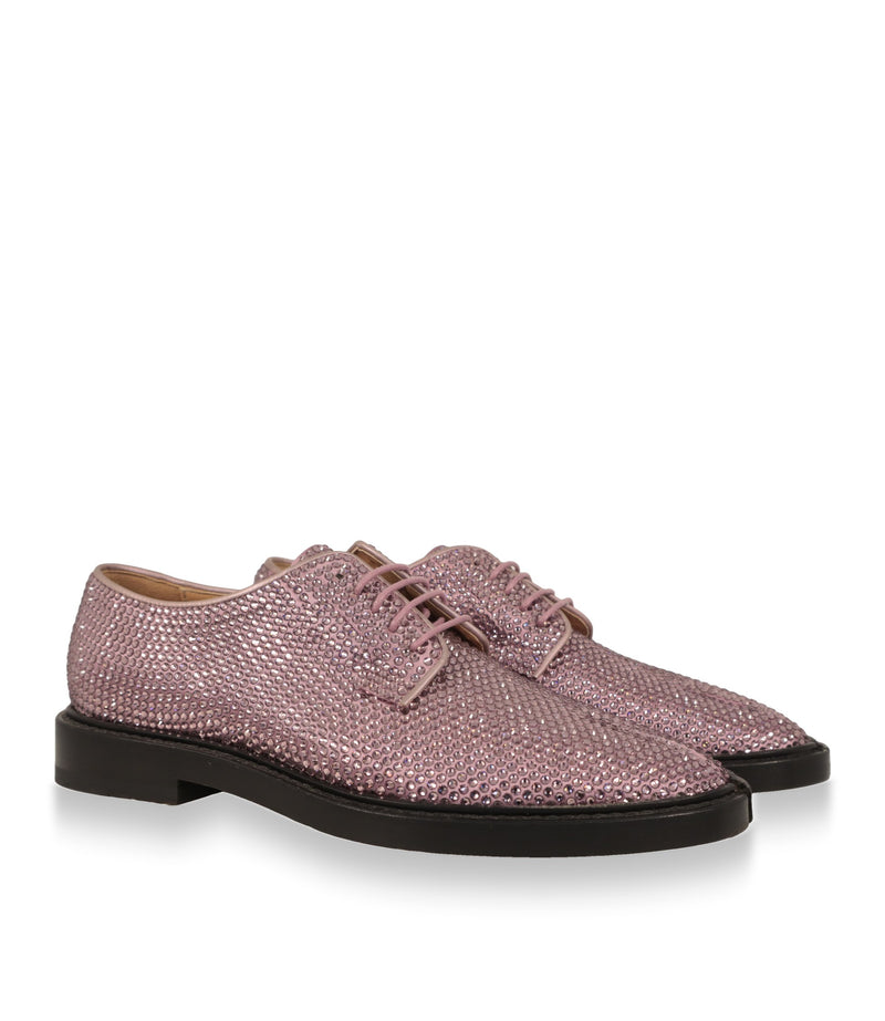 Rosa Derby Schuhe von Maison Margiela mit Kristallen, Paaransicht schräg
