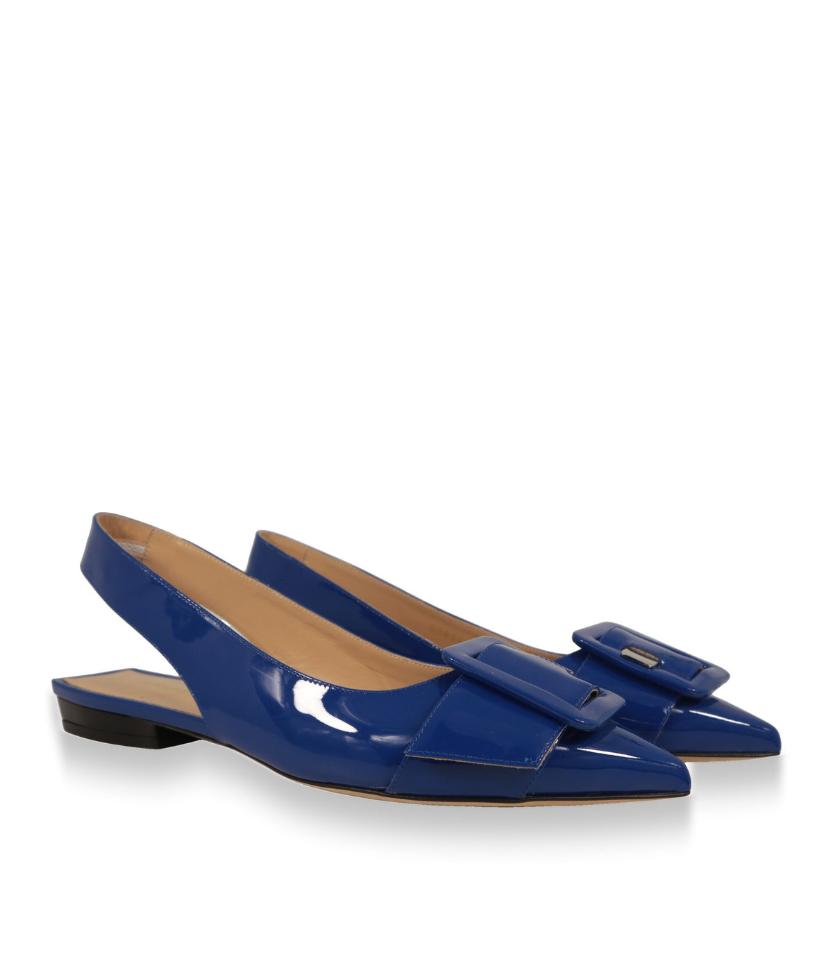 Blaue Sergio Rossi Slingback Pumps mit Schnallendetail im Paar