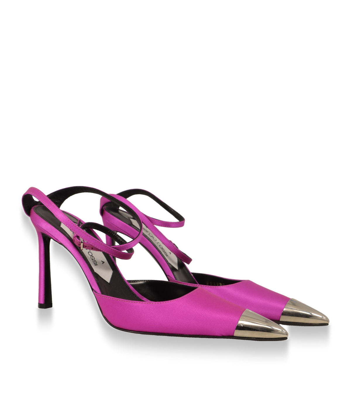 Sergio Rossi Damenschuhe in Pink mit Knöchelriemchen und Stiletto-Absatz, Paaransicht schräg