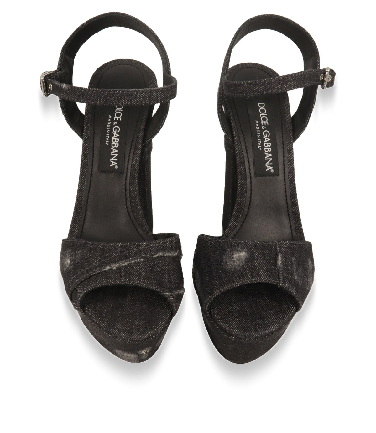 Dolce & Gabbana Plateau-Sandalen von oben mit offener Zehenpartie und Lederinnensohle