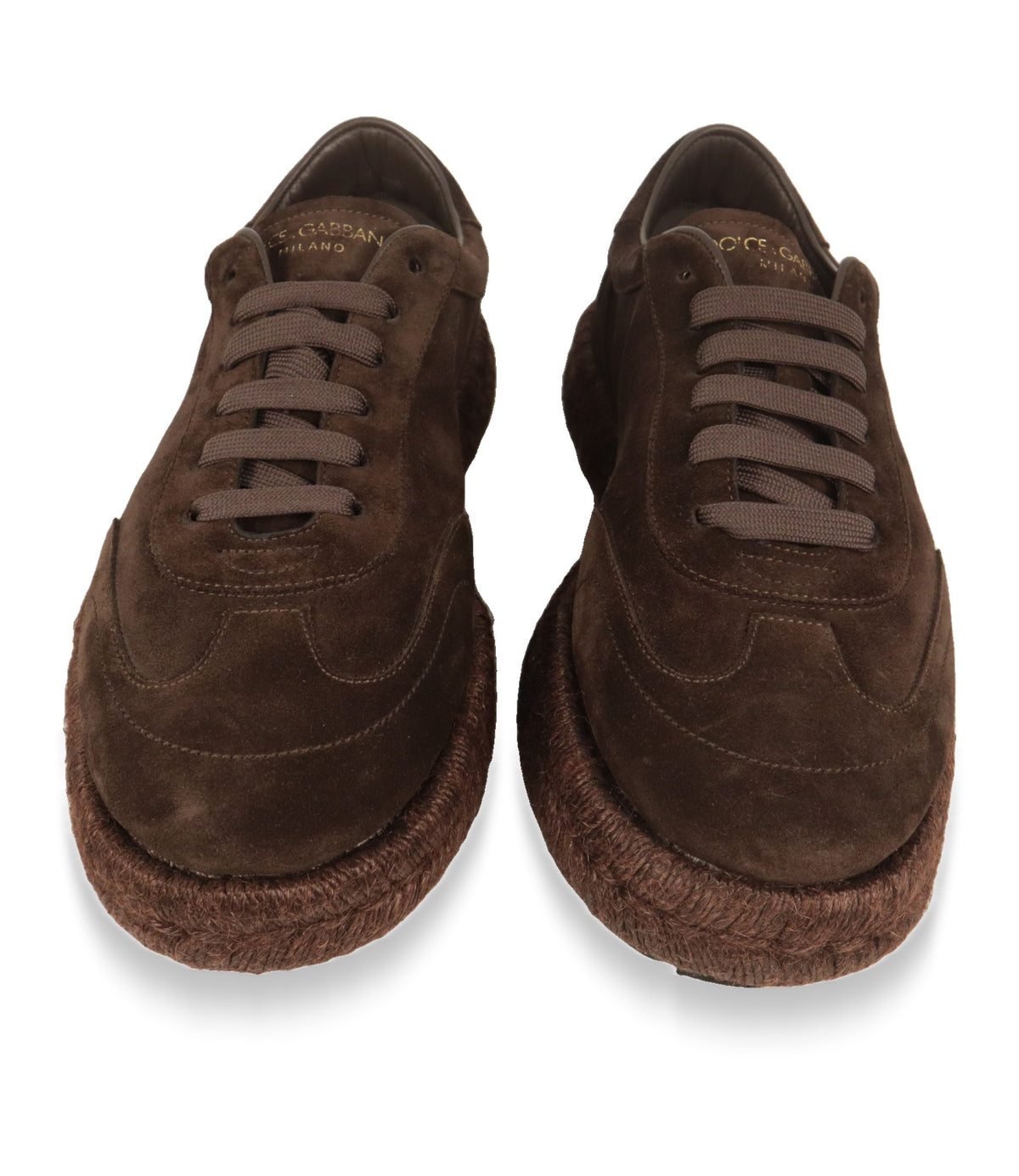 Dolce & Gabbana Herren Sneaker in Braun von vorne mit Logo-Prägung im Innenfutter