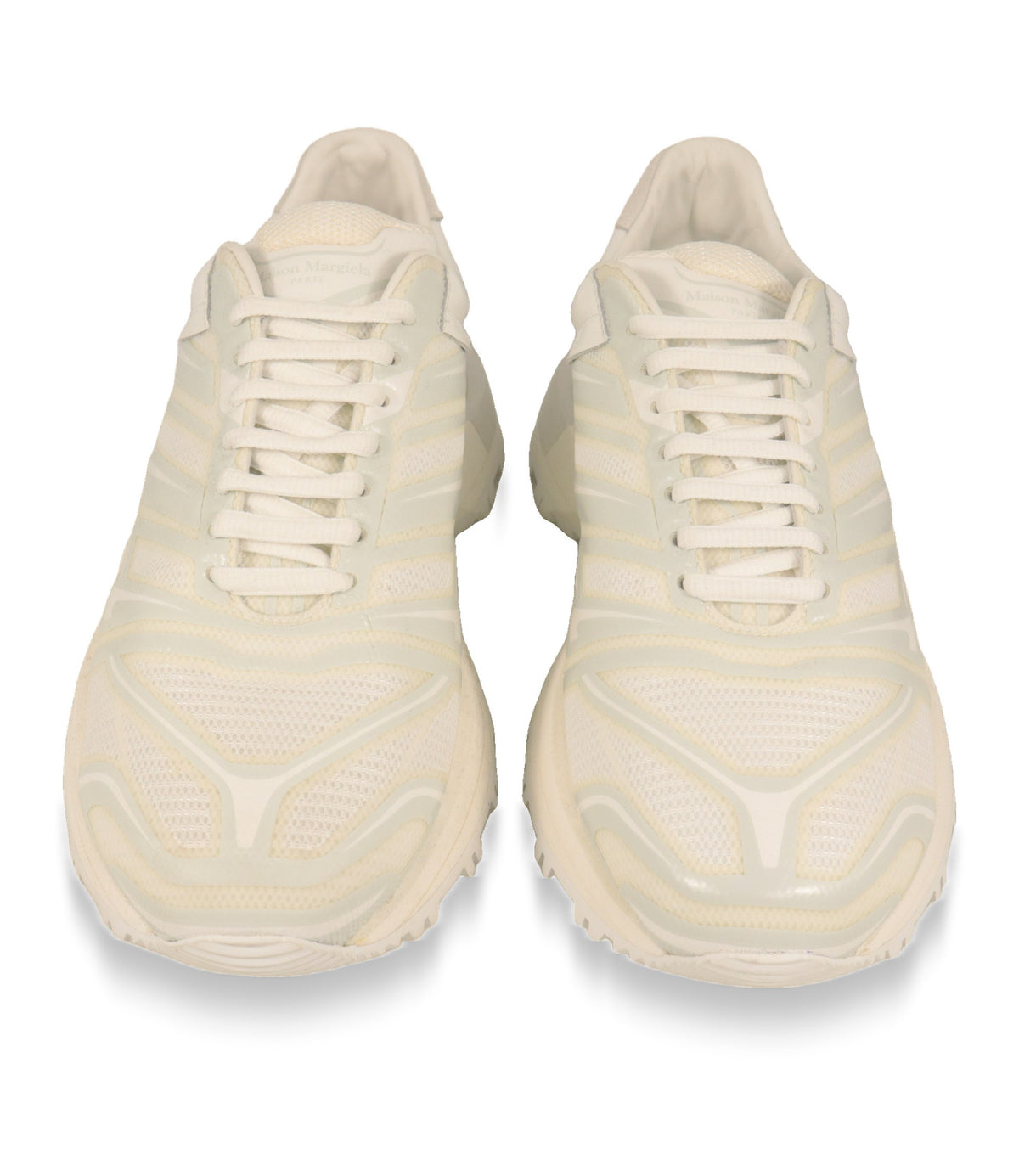 Maison Margiela Sneaker Damenschuhe in Weiß von vorne mit Netzgewebe