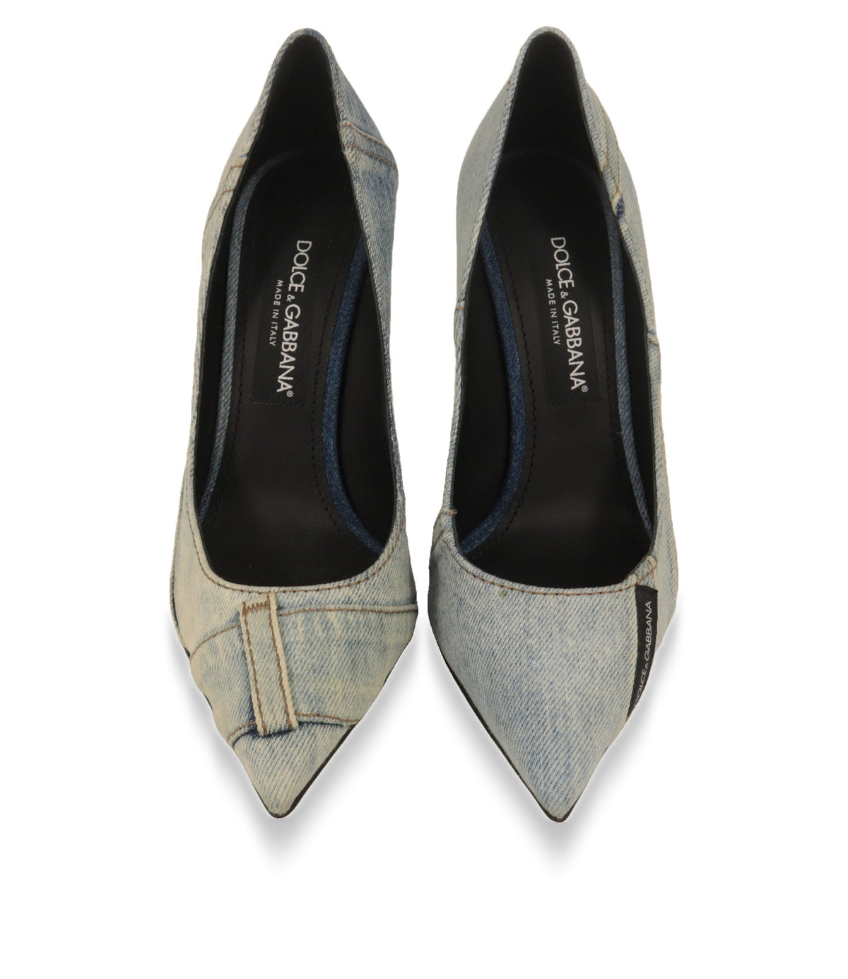 Dolce & Gabbana Pumps von oben mit Innensohle und Logo-Schriftzug