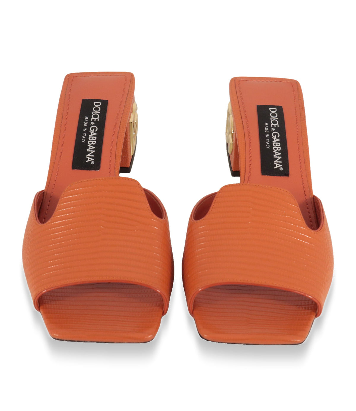 Dolce & Gabbana Mules Größe 39 von oben mit quadratischer Zehenform und Lederdecksohle