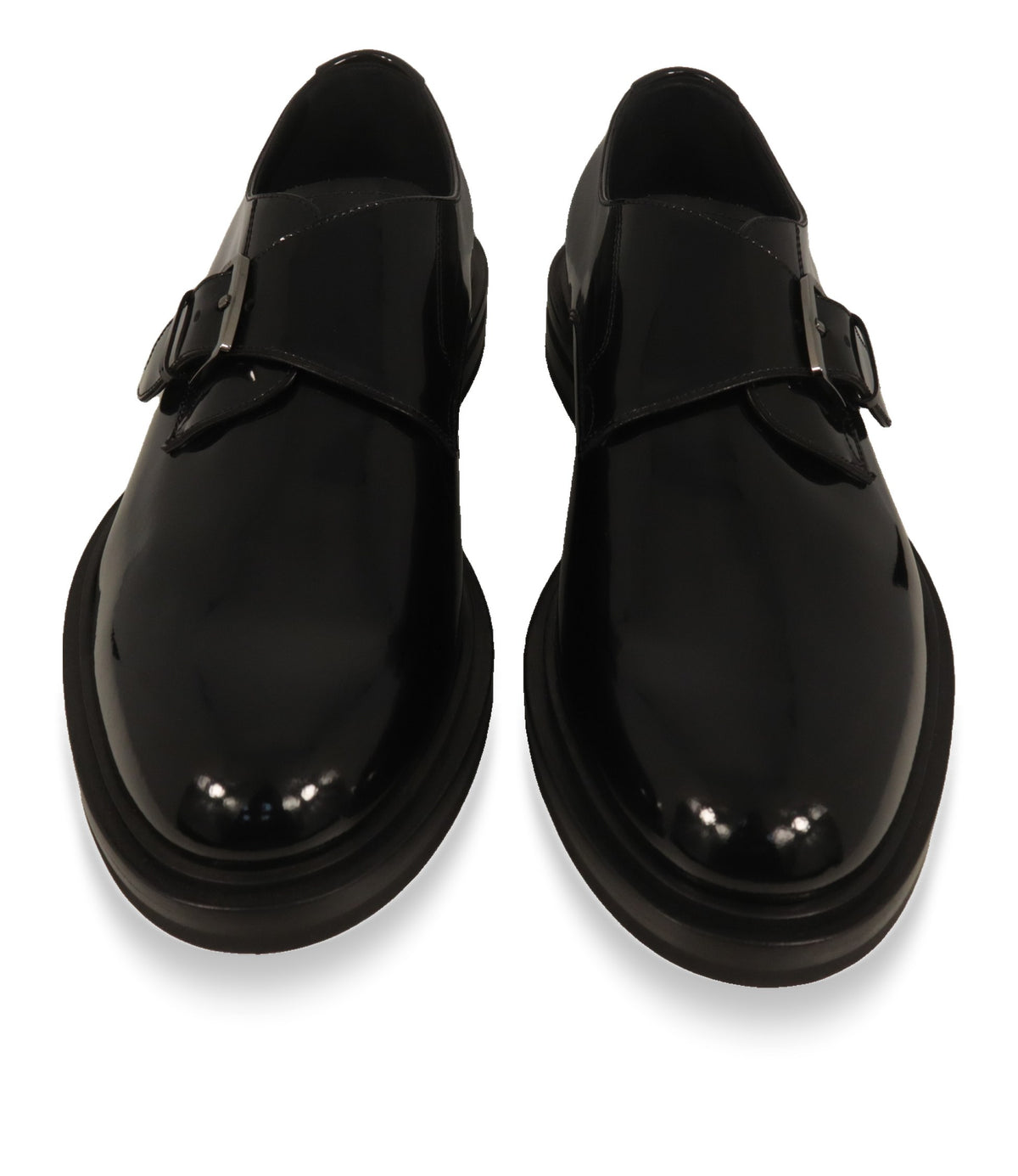 Schwarze Dolce & Gabbana Monkstrap Herrenschuhe von oben mit runder Zehenform