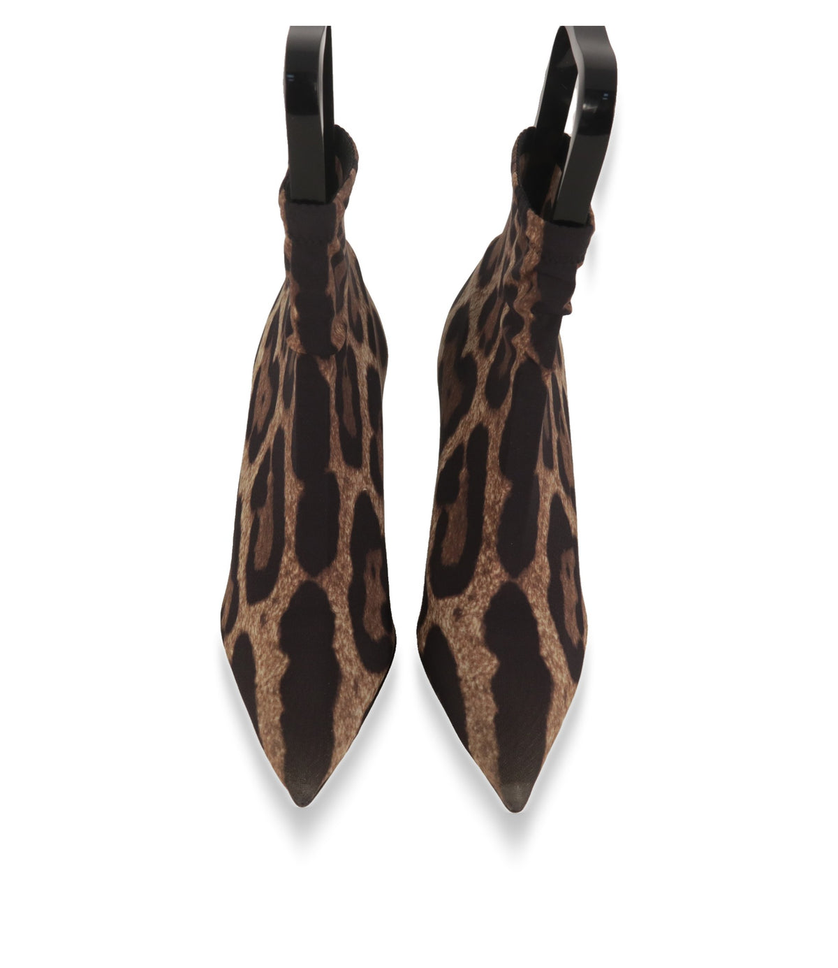 Dolce & Gabbana Stiefeletten mit Leoprint von oben, spitz zulaufende Kappen
