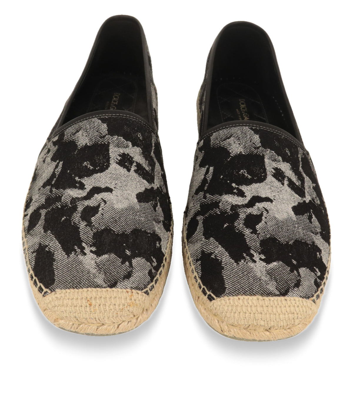 Dolce & Gabbana Espadrilles von oben mit Camouflage-Muster und Lederfutter