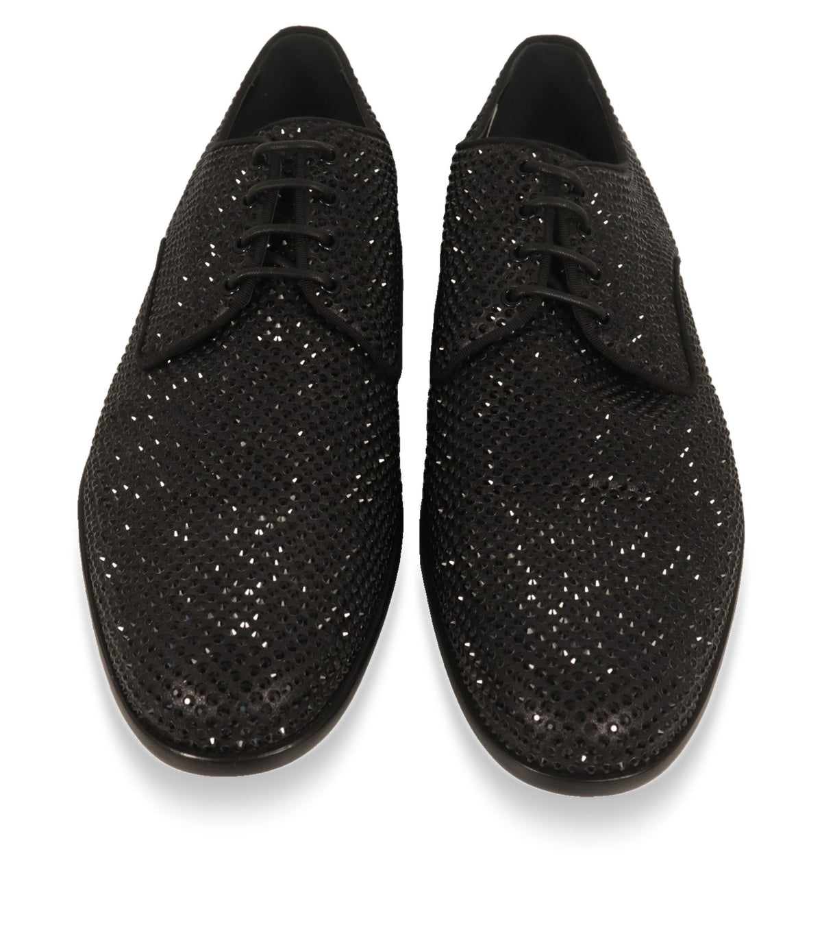 Dolce & Gabbana Derby Schuhe schwarz, Draufsicht auf Schnürung und Spitze