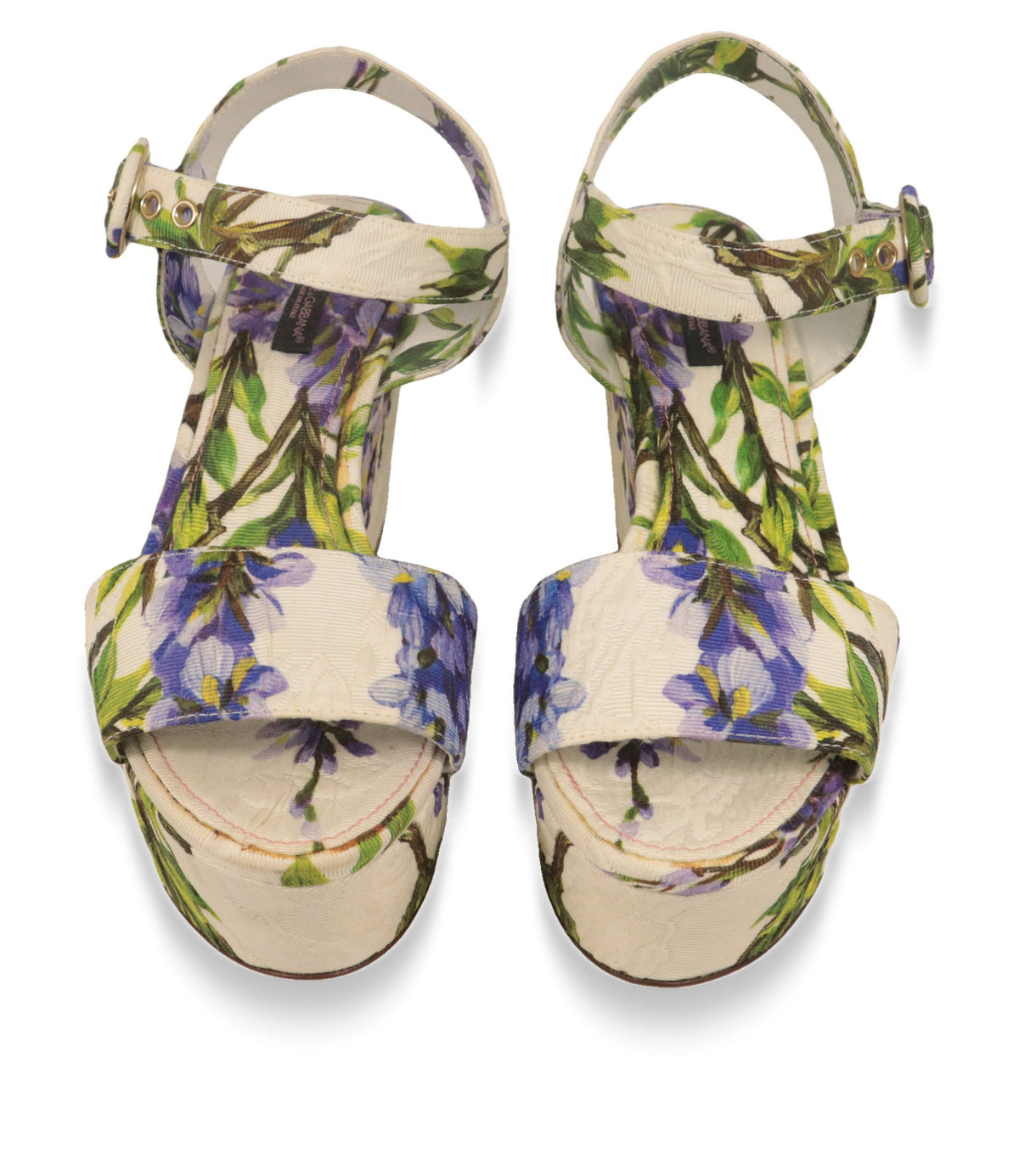 Dolce & Gabbana Plateau-Sandalen von vorn mit offener Zehenpartie und breitem Vorderriemen