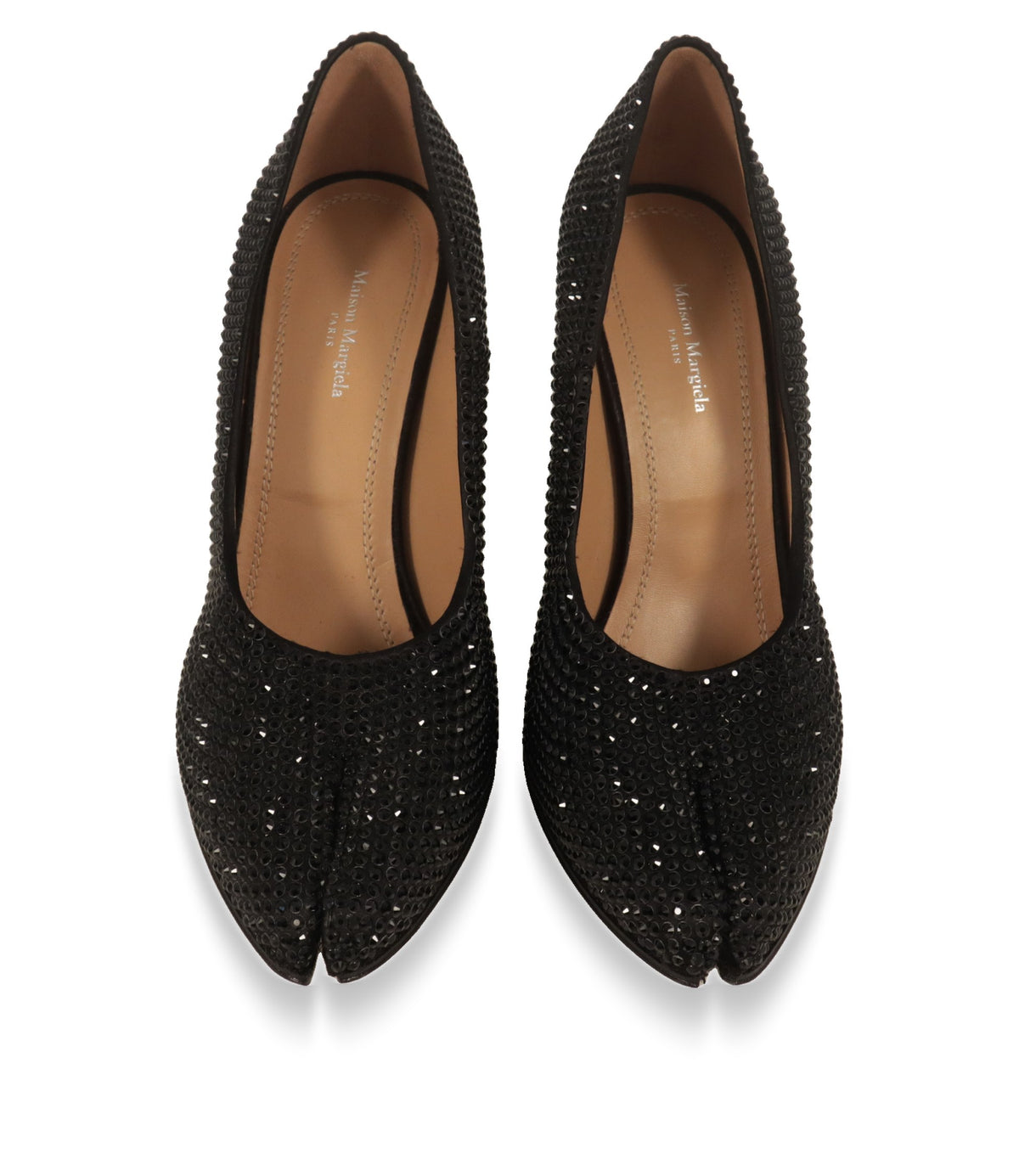 Maison Margiela Tabi Pumps von oben mit geteilter Spitze und Lederinnensohle