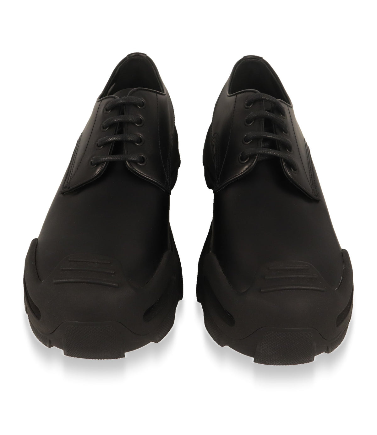 Dolce & Gabbana Herrenschuhe aus schwarzem Glattleder in der Frontansicht von oben