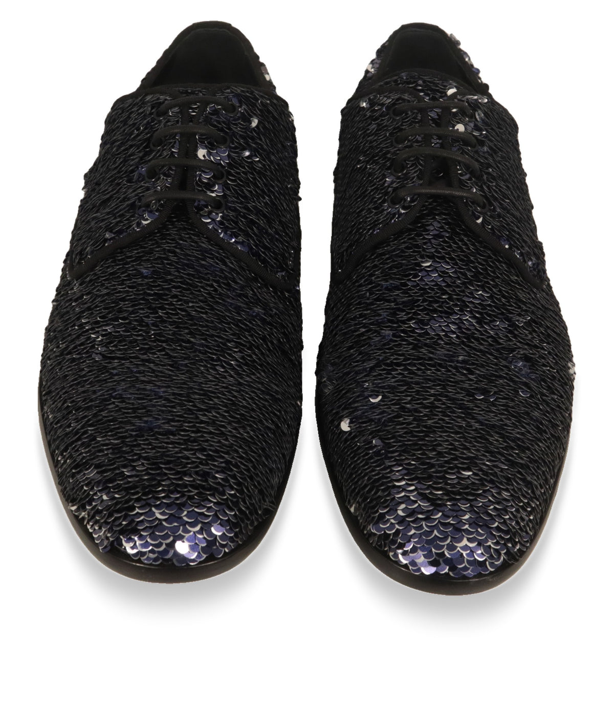Dolce & Gabbana Derby Schuhe von oben mit Schnürung und Paillettenbesatz