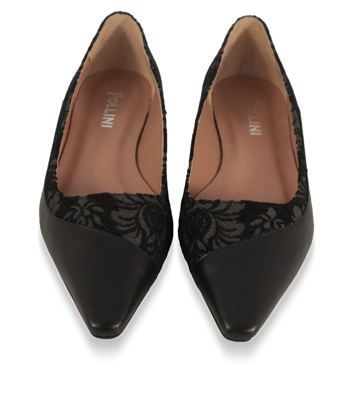 Pollini Ballerinas Draufsicht mit spitzer Lederkappe und Lederfutter