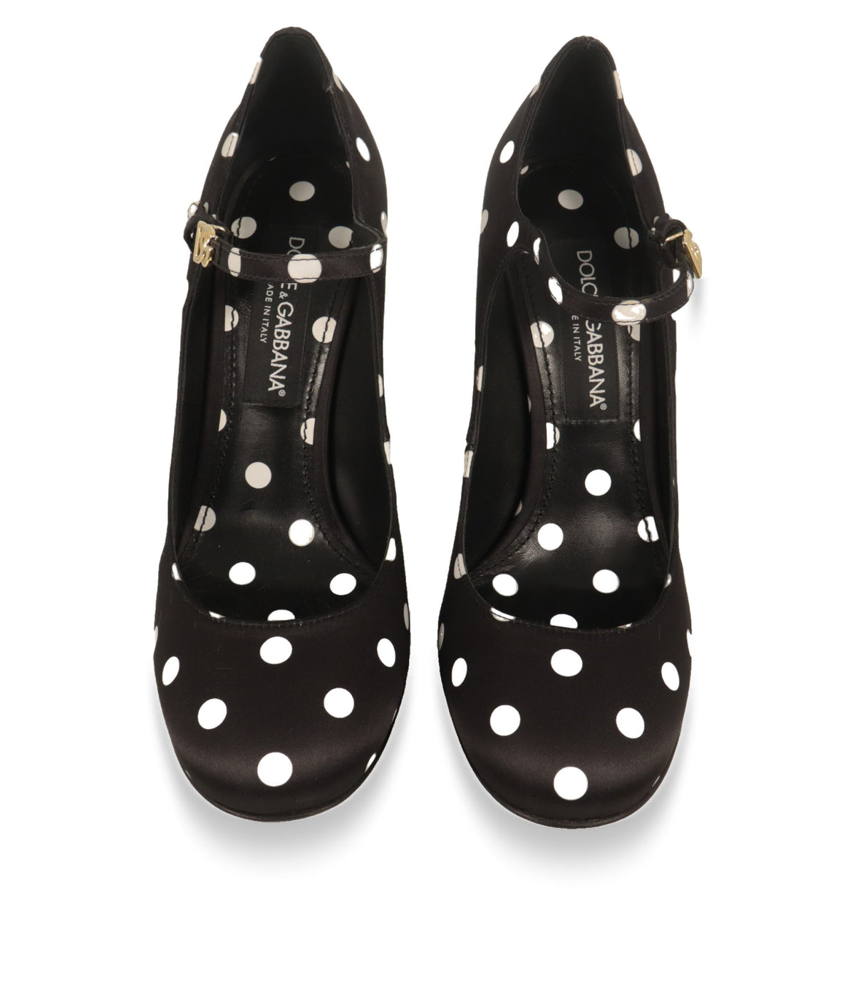 Dolce & Gabbana Damenschuhe mit Punktemuster, Draufsicht auf Lederinnenfutter