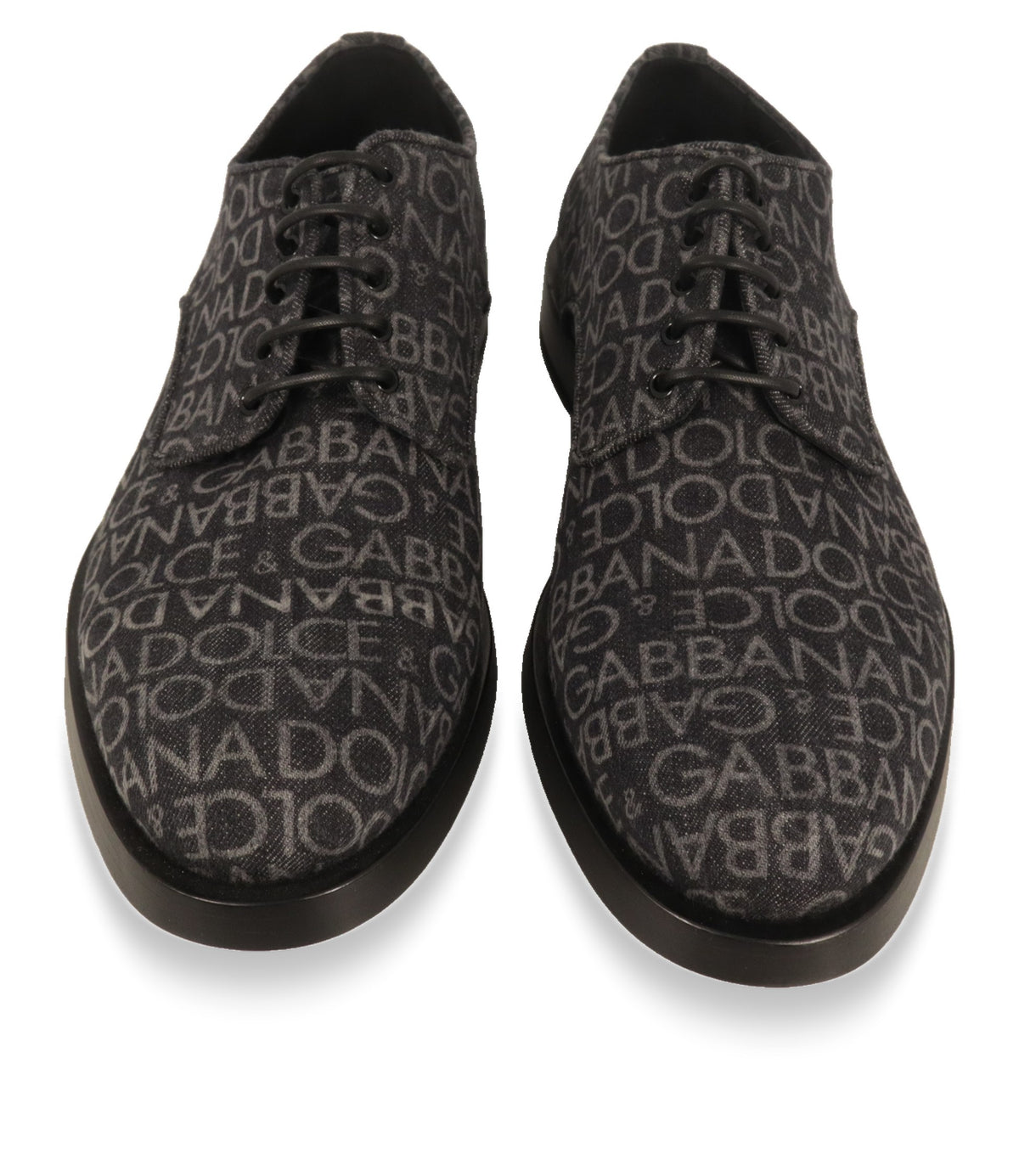 Dolce & Gabbana Derby Schuhe von oben mit Schnürung und Logomuster