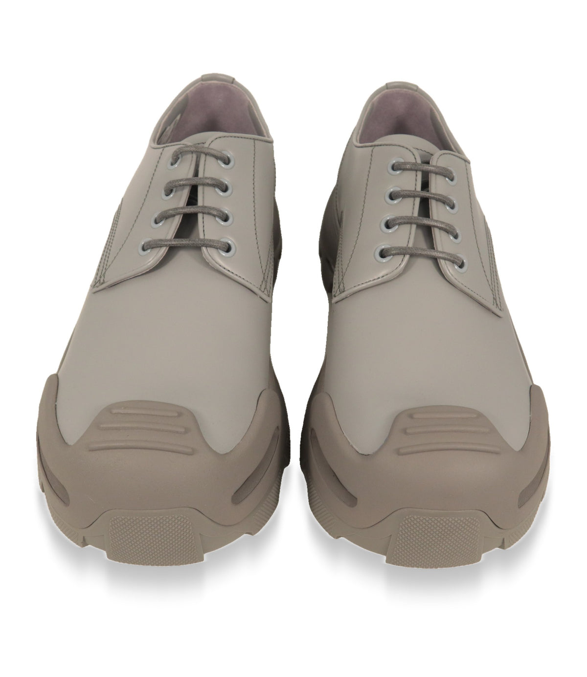 Dolce & Gabbana Derby Schuhe Grau Frontansicht mit Gummikappe