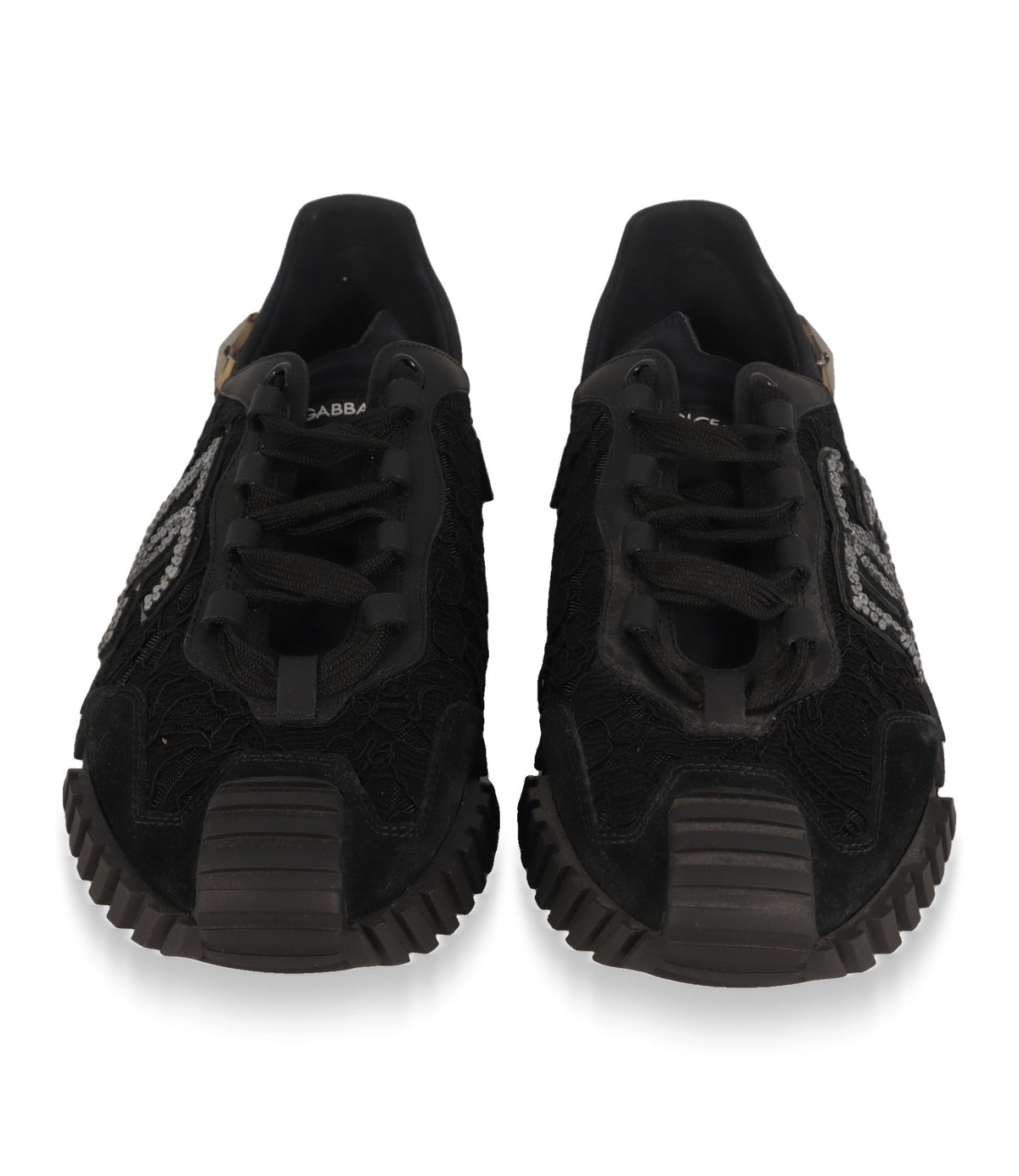 Schwarze Dolce & Gabbana Sneaker Größe 39, Frontansicht mit Schnürung