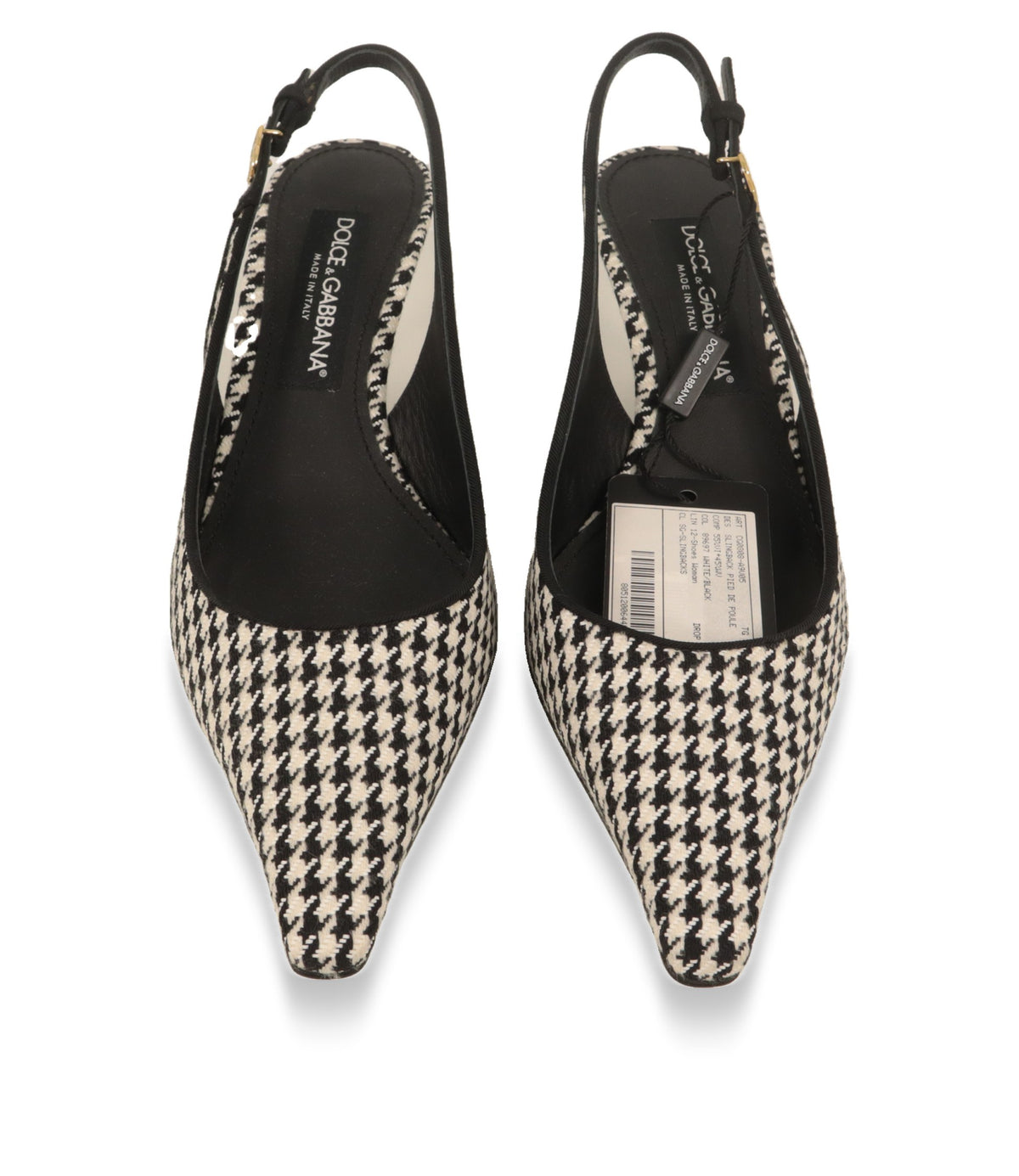 Dolce & Gabbana Slingback Pumps von oben mit Lederinnenfutter und Etikett