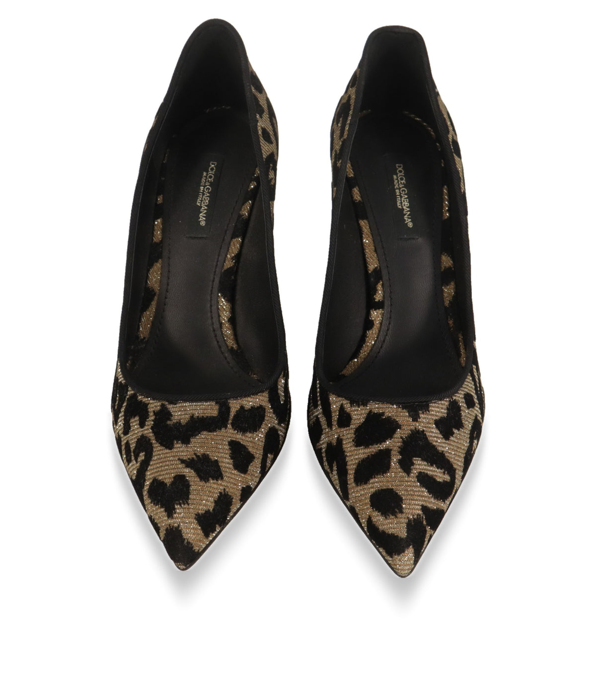 Dolce & Gabbana Pumps mit spitzer Zehenform und schwarzem Lederfutter, Draufsicht