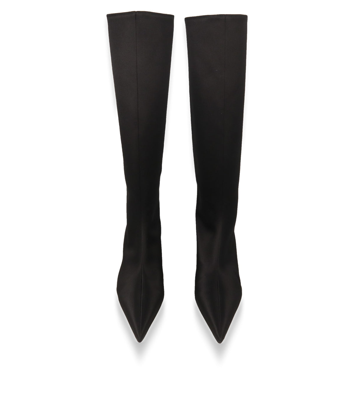 Schwarze Dolce & Gabbana Stiefel in Frontansicht mit schmalem Schaft