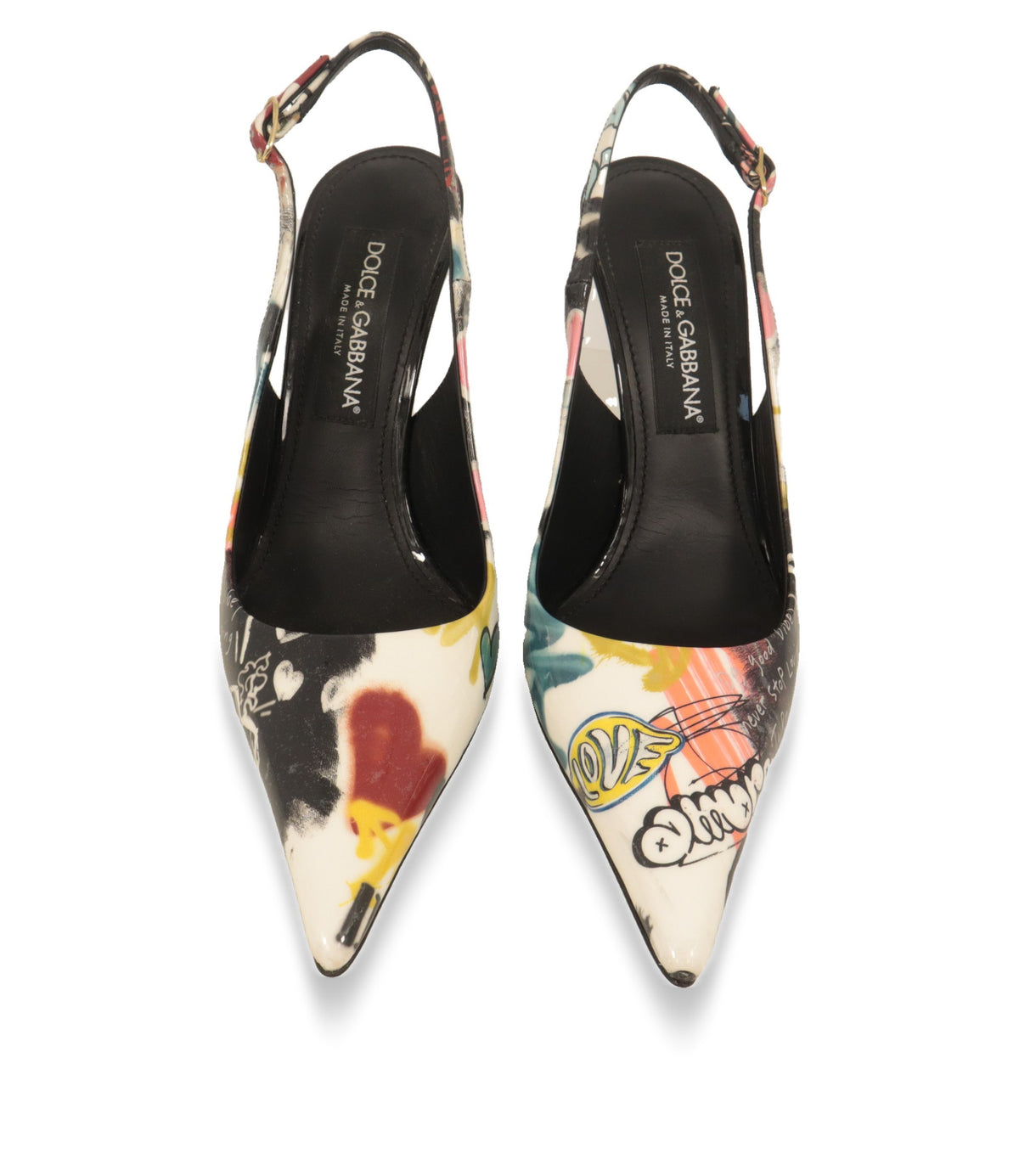 Dolce & Gabbana Slingback Pumps von oben mit spitzer Kappe und Lederinnenfutter