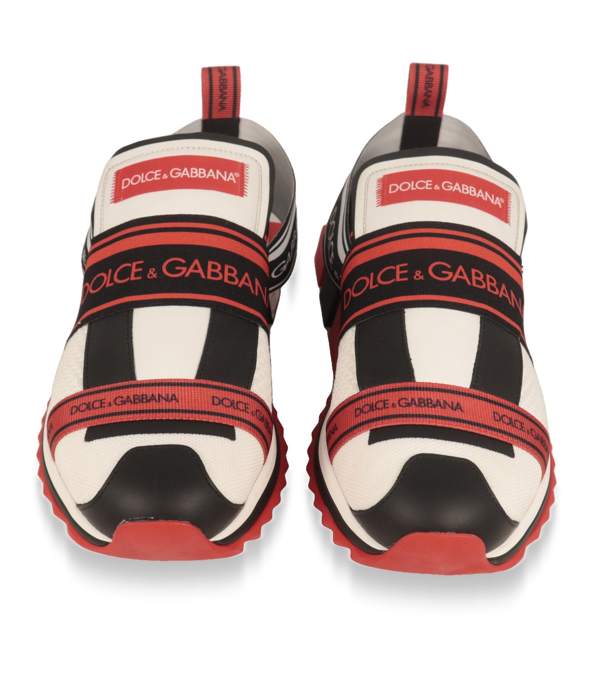Dolce & Gabbana Slip-On Sneaker Frontansicht mit Logo-Stretchbändern