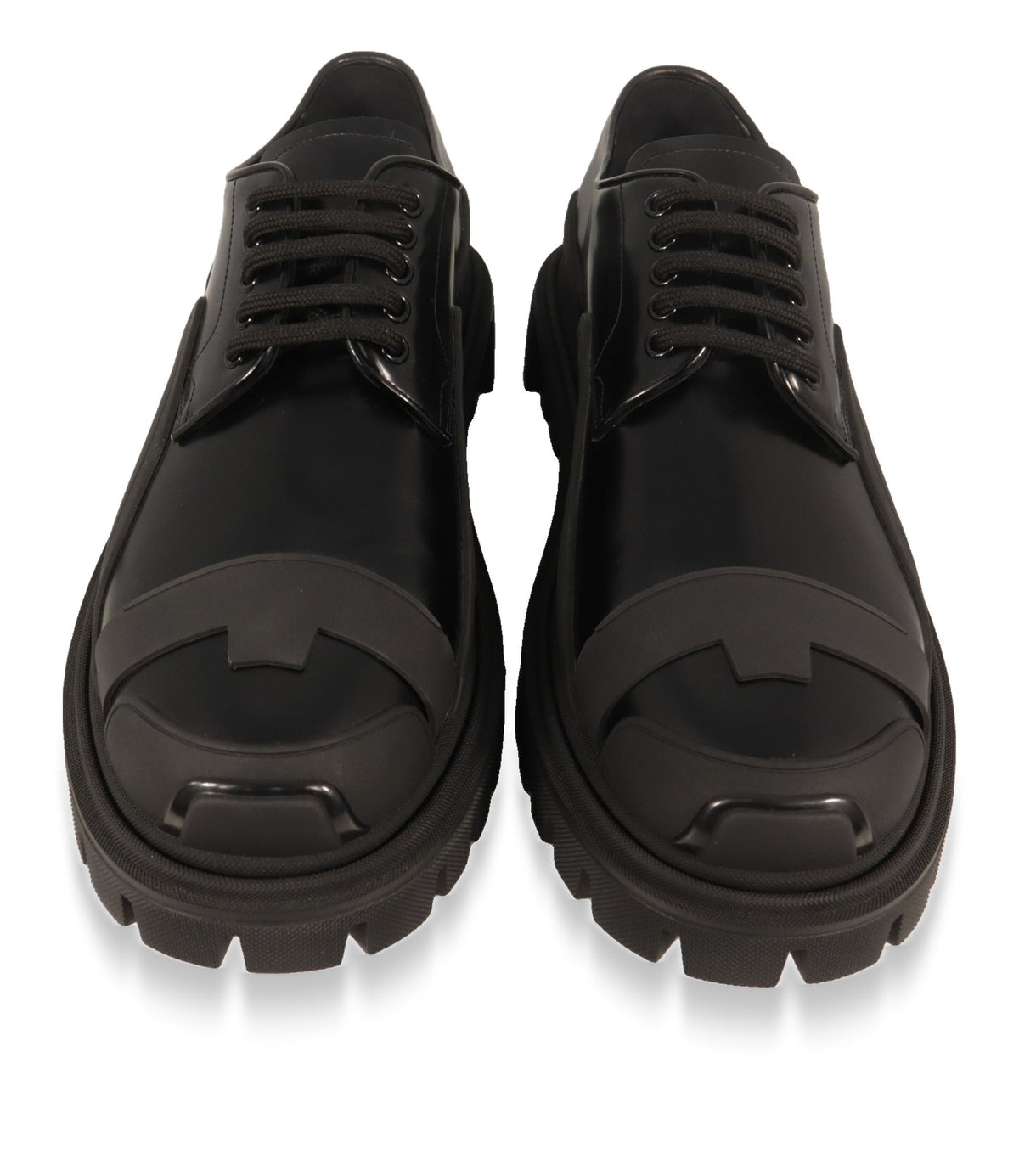 Dolce & Gabbana Derby Schuhe Größe 45, Frontansicht mit matter Gummikappe