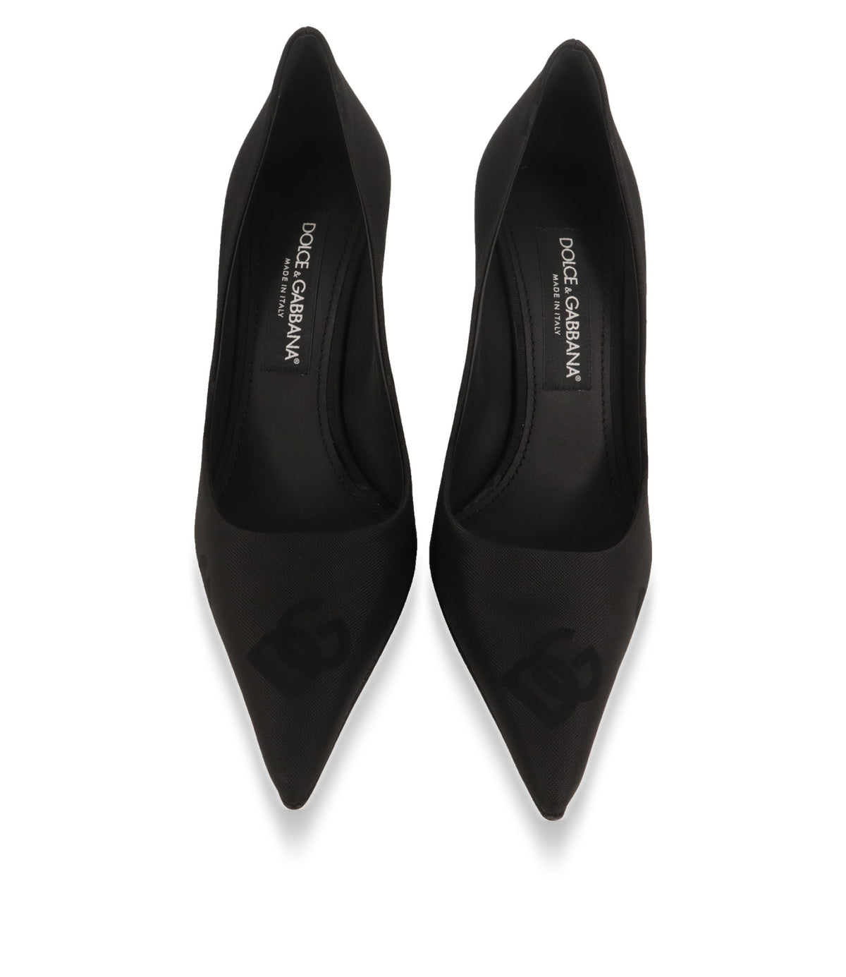 Dolce & Gabbana Pumps von oben mit Logo-Label und Made in Italy Kennzeichnung