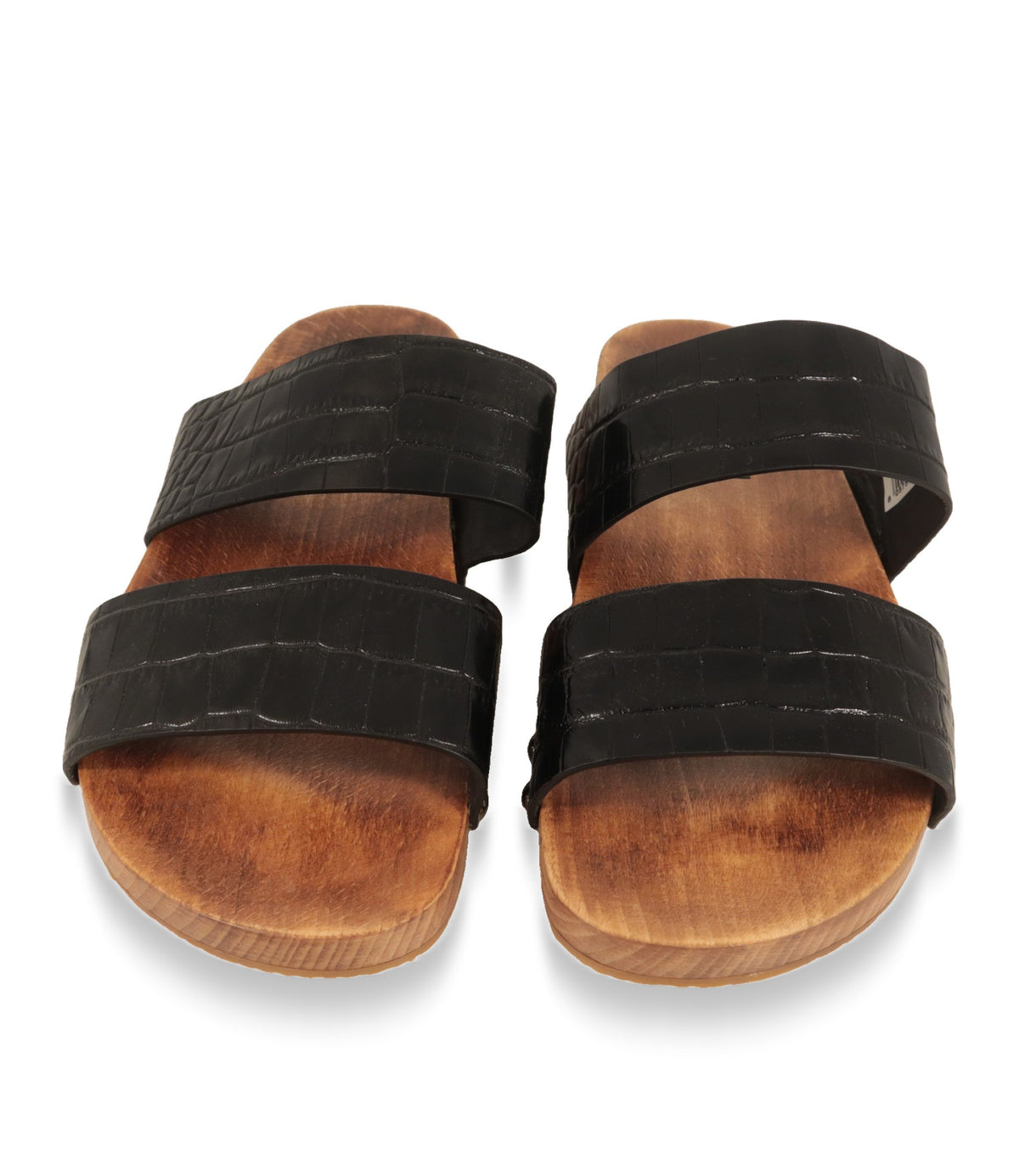 Dolce & Gabbana Pantoletten Größe 42 mit Holz-Fußbett – Ansicht von oben