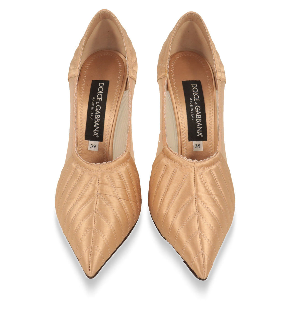 Dolce & Gabbana Pumps von oben, Innensohle mit Logo und Größe 39, Made in Italy