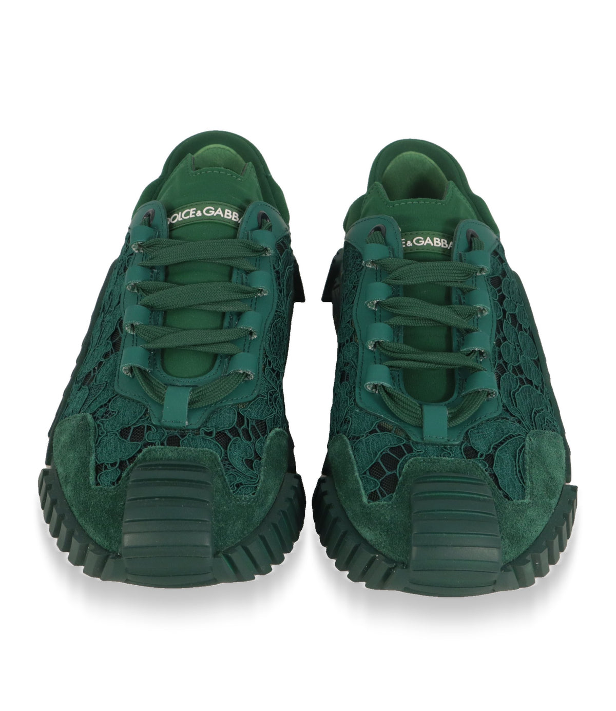 Dolce & Gabbana Sneaker Größe 39 in Grün – Vorderansicht mit Logo auf der Zunge