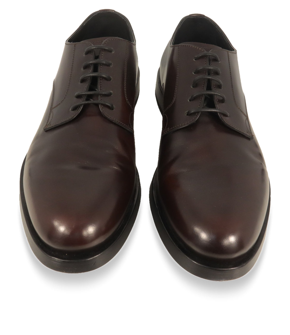Dolce & Gabbana Derby Schuhe von oben mit runder Kappe und Lederschnürung