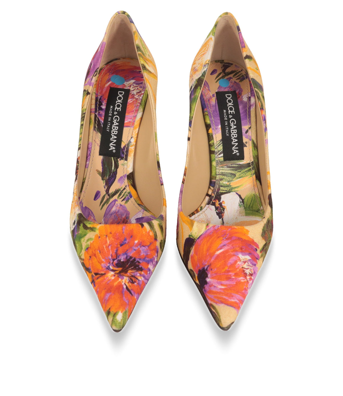 Dolce & Gabbana Pumps von oben mit Logo-Innensohle und spitzer Kappe