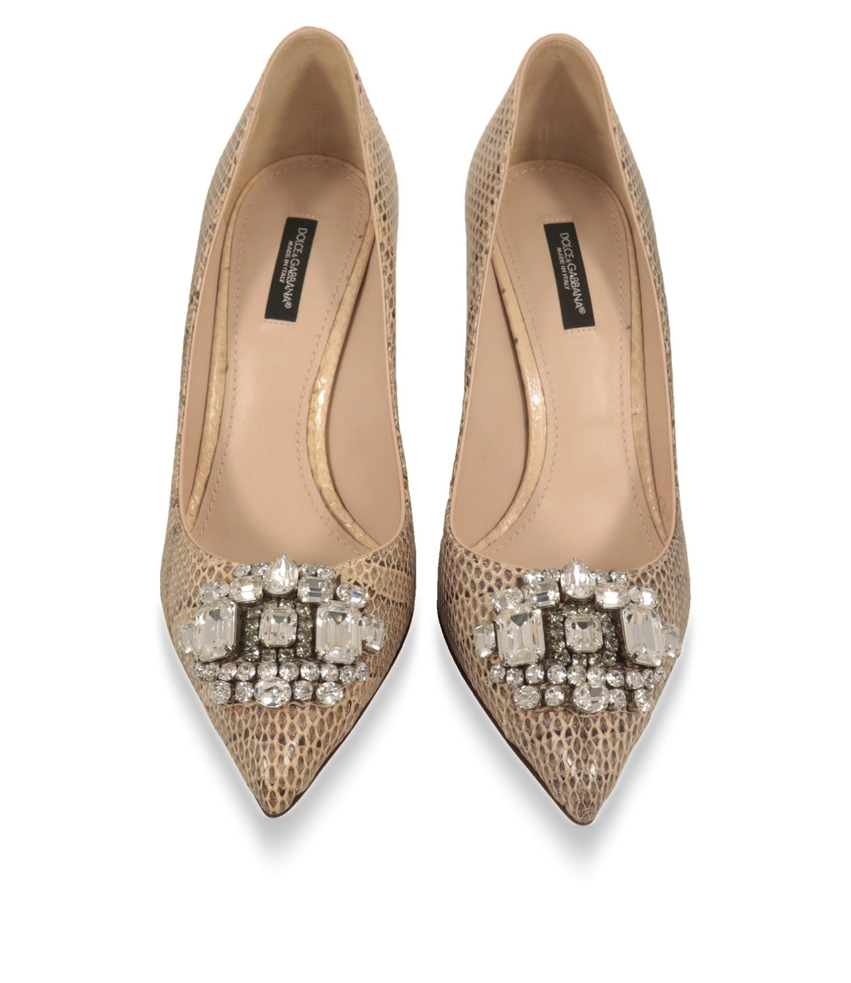 Dolce & Gabbana Pumps von oben mit Lammlederfutter und spitzer Kappe