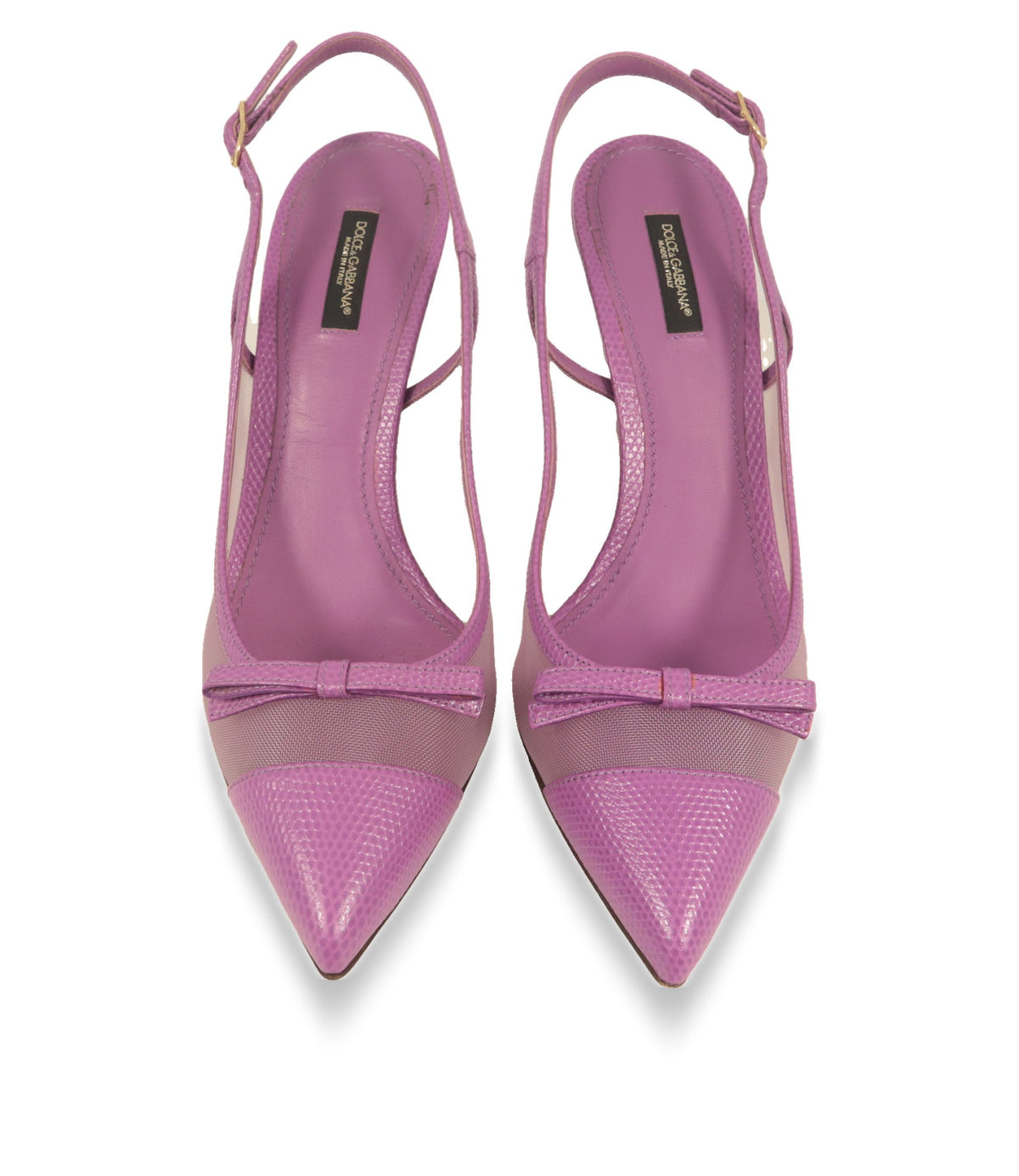 Dolce & Gabbana Slingback Pumps Draufsicht mit spitzer Kappe und Made-in-Italy-Innensohle