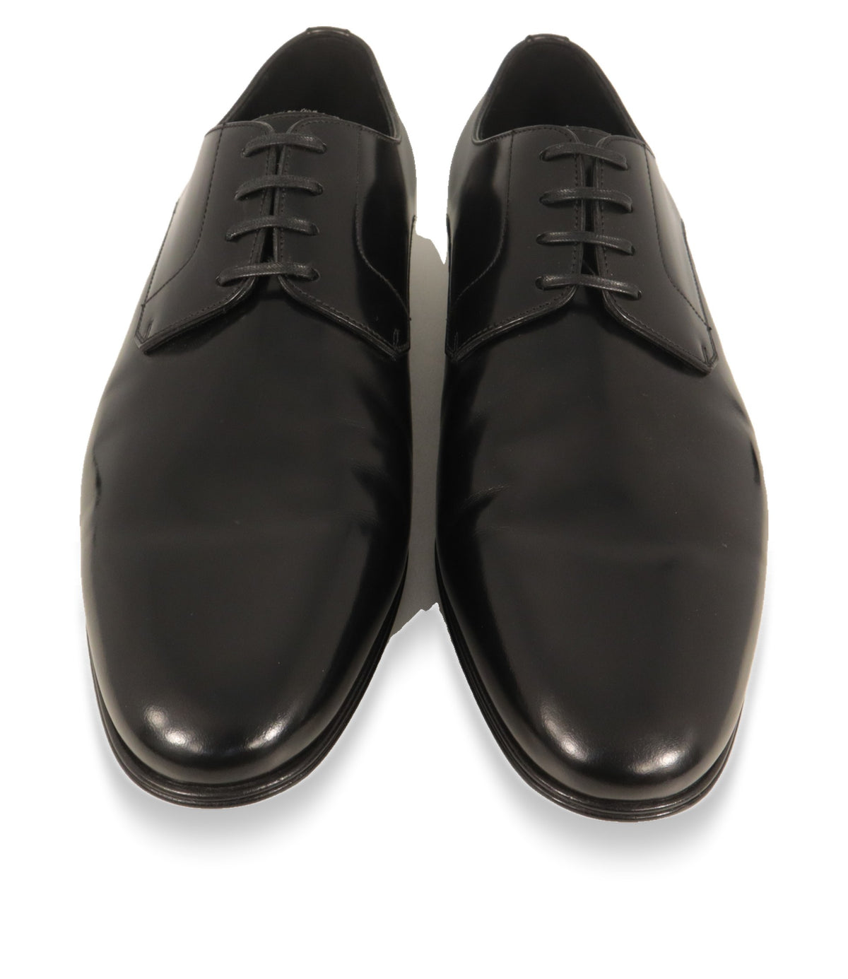 Schwarze Derby Schuhe von Dolce & Gabbana von oben mit mandelförmiger Zehenpartie