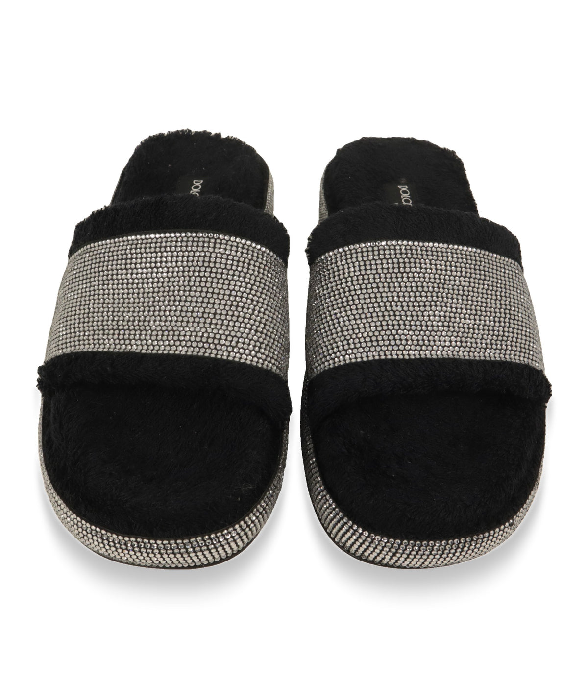 Dolce & Gabbana Damen Pantoletten von oben mit schwarzem Frottee-Fußbett